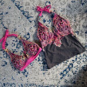 Athleta Halter Tankini Bikini Top Swimsuit Size XS Swim Tank Top SET OF 2